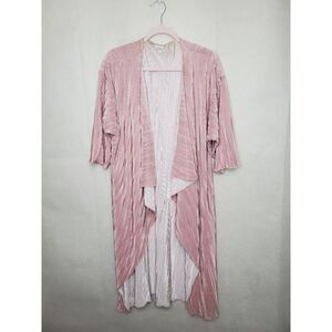 Lularoe Shirley Micropleated Duster Blush Pink Cardigan Barbiecore Coquette